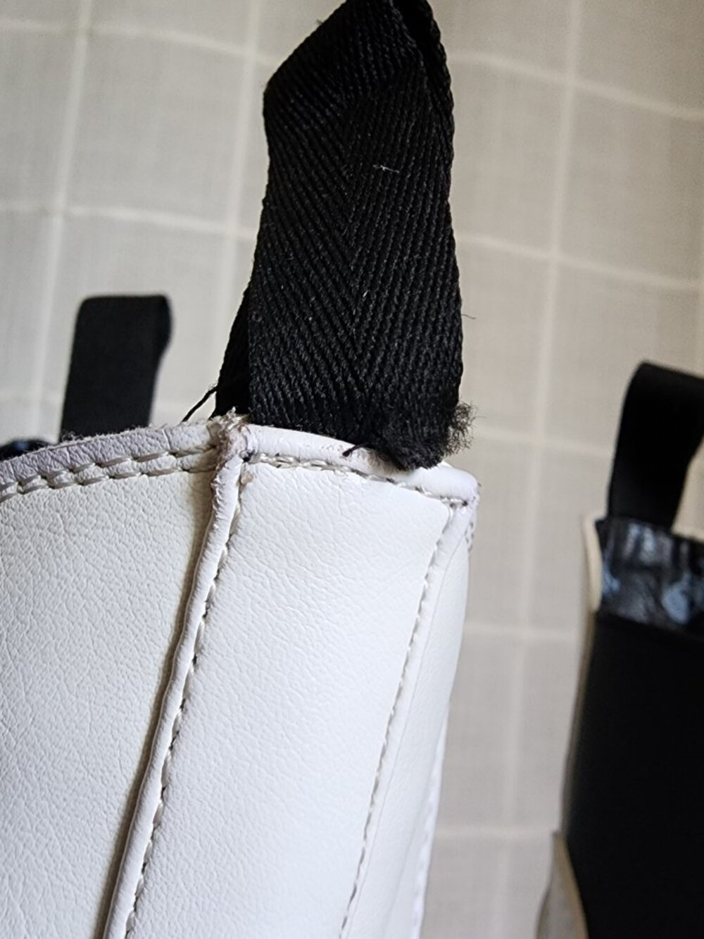 Dolls Kill White Flame Platform Chelsea Boots Women's Size 8 Gothic Chunky Heels - Picture 6 of 10